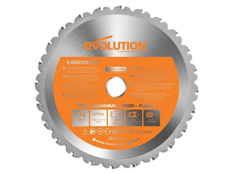 Evolution Multi Material Mitre Saw Blade 210 x 25.4mm x 24T eBay