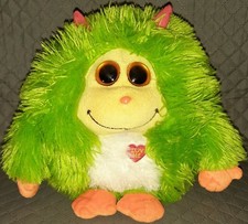 2x Ty 10" Ball Love Maxine Monstaz Green Luv Me Heart + 16" Pillow Pal Elephant