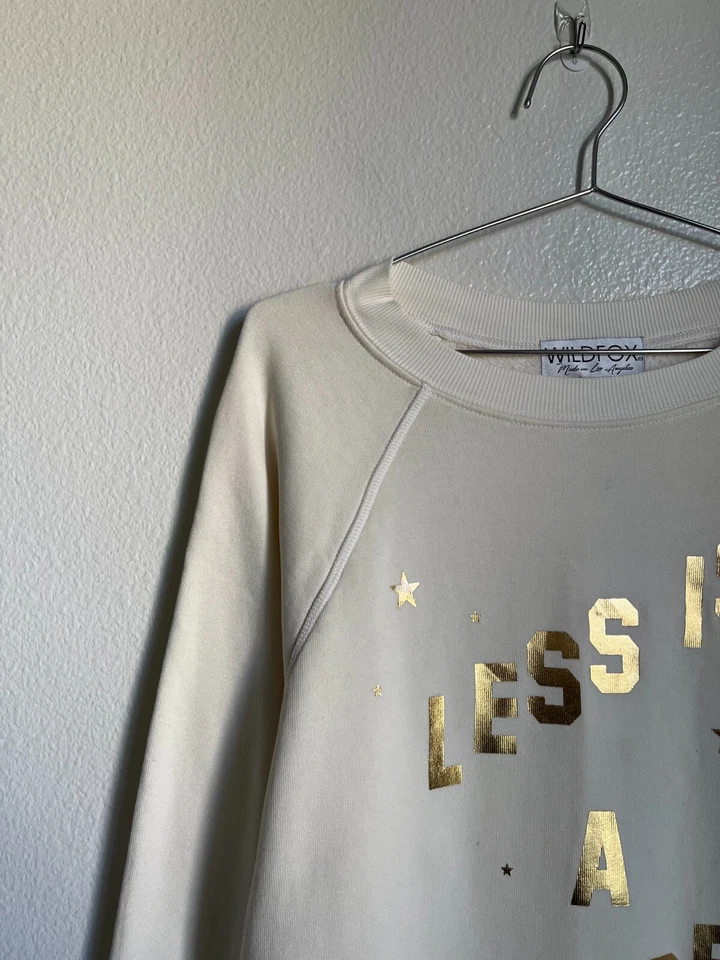 Sudadera de verano para mujer WILDFOX 'Less Is A Snore' en crema talla PEQUEÑA *LEER* Foto 2 de 4
