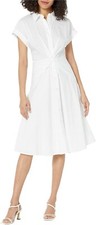 Lauren Ralph Lauren Women's Twist-Front Cotton-Blend Shirtdress, 8