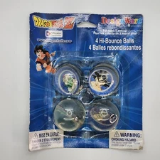 Vintage 2000 Dragonball Z 4 Pack Hi-bounce Balls Designware Pictures Goku NEW