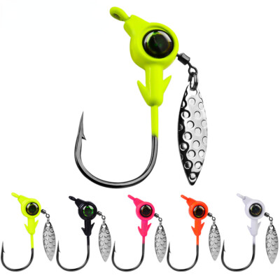25pcs 1/8 1/6 1/4 1/3oz Lead Jig Head Spinner Bait Fishing Hooks Bass Crappie