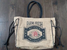 Mona B Country Farm Fresh Local Produce Burlap Tote Bag