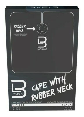 L3VEL3 Professional Rubber Neck Cutting Cape | Black