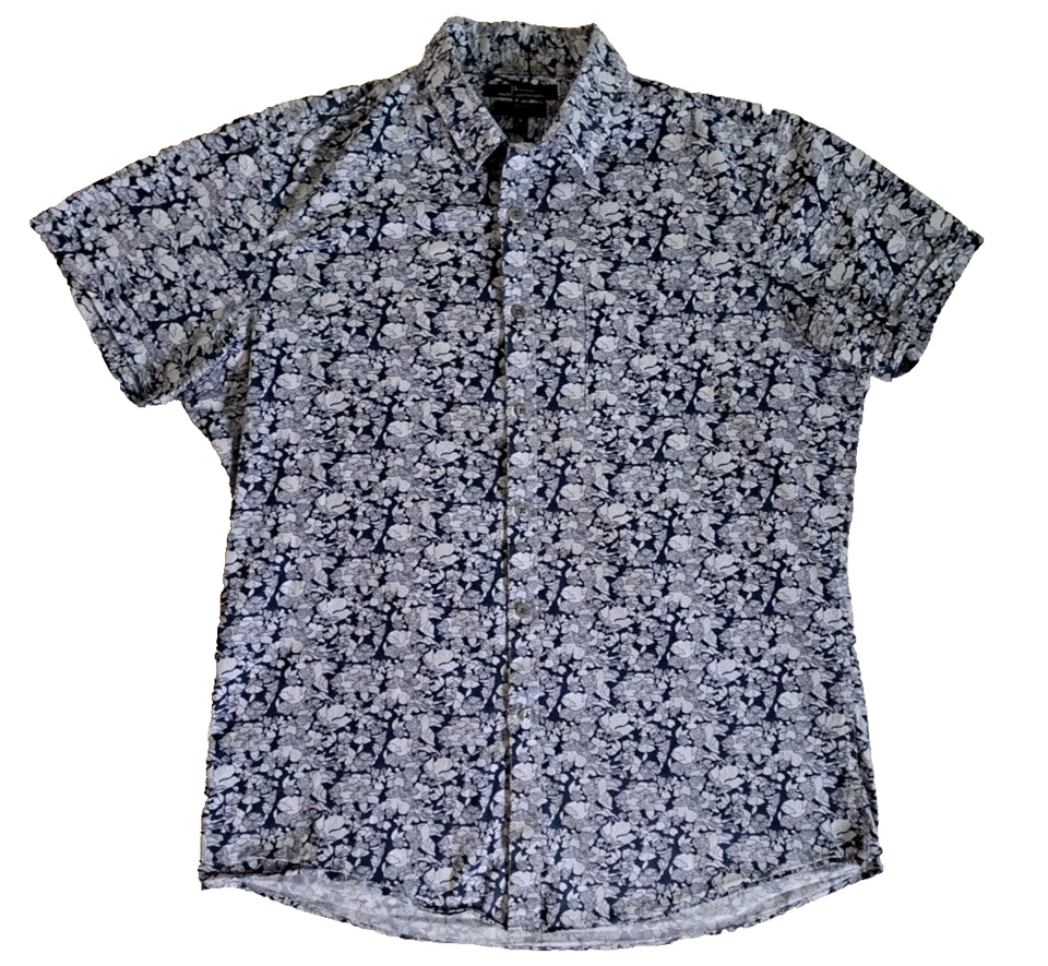 Camisa Marc Anthony Hombre Manga Corta M Lujo Calce Ajustado Elastizada Floral Causal Foto 2 de 4