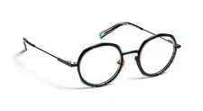 jf rey eyeglass frames JF2994 0545 STRIPES BLACK/DEMI GREEN 48-22