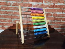 Ikea 100 Wood Bead Abacus Educational Toy Math Counting Colors Foldable Tabletop