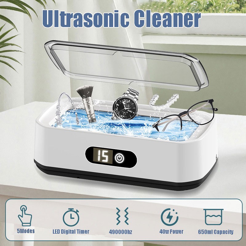 650ML Ultrasonic Cleaner with Timer Cleaning Machine Sonic Cleaner