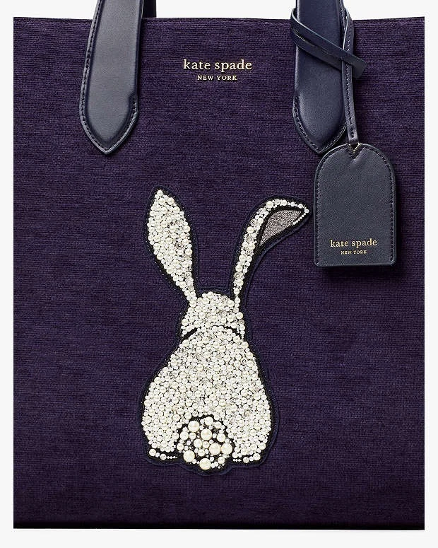 Kate Spade Womens Manhattan Bunny Tote Bag Blue  Large Easter - Image 2 of 4