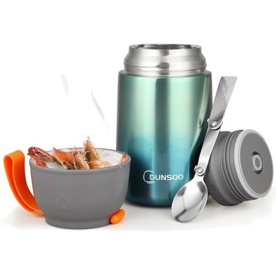 Thermobehälter für Essen 650 ml | Wärmebehälter für Essen Edelstahl mit klapp...