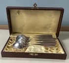 Vintage set x6 German Otto Kaltenbach Silver Plated spoons Alka 90  original box