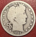 1903-O Barber Silver Half Dollar. Free Shipping