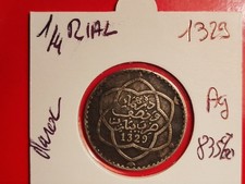 Maroc 1/4 Rial 1329 Argent