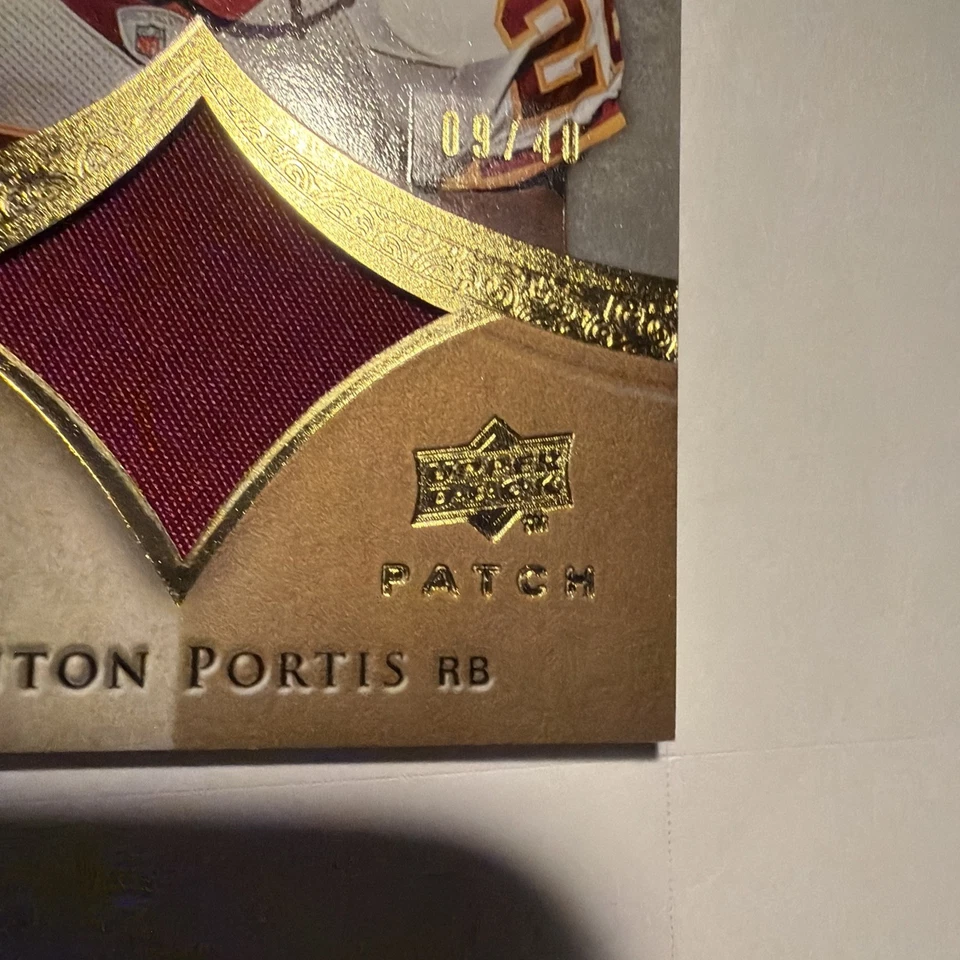 2009 Upper Deck Exquisite Patch Clinton Portis PCP Gold /40 JSY REDSKINS MIAMI - Image 4 of 4