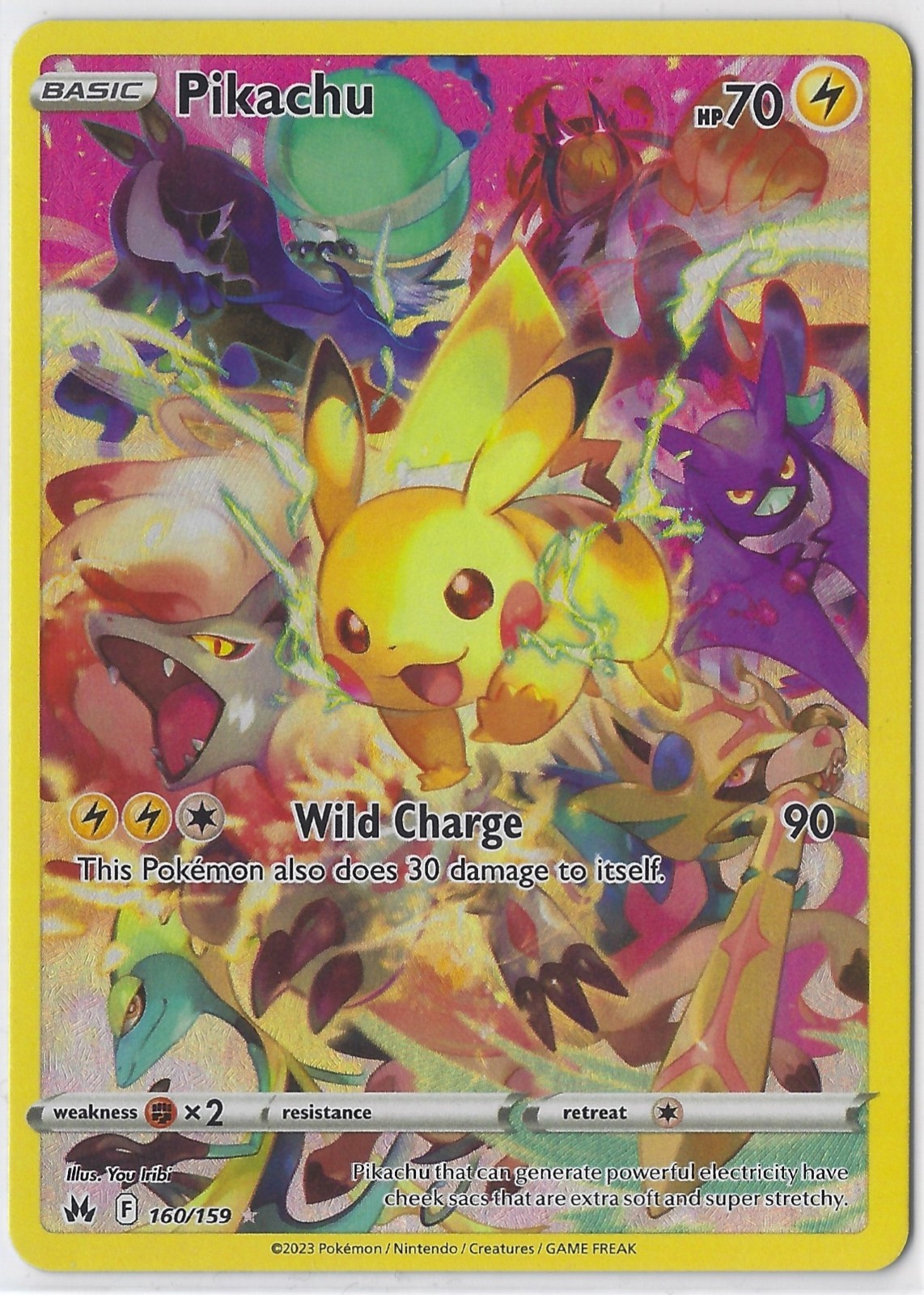Pikachu 2023 Sword & Shield: Crown Zenith #160/159 Holo (Secret