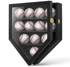 Baseball Display Case UV Protection Clear Acrylic Base Ball Box with Black 