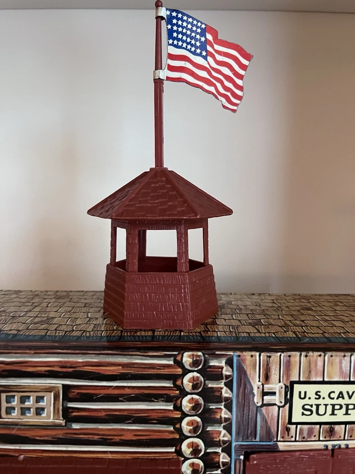 MARX FORT APACHE 1960’s CAVALRY SUPPLY CONSTRUÇÃO EM LATA - VERMELHO MARROM-HTF- COMPLETO - Imagem 2 de 4