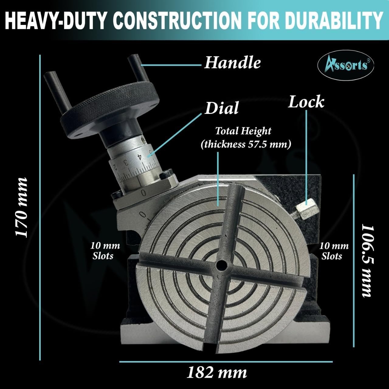 4" Inches (100 mm) 4 Slots Regular Rotary Table for Milling Machines