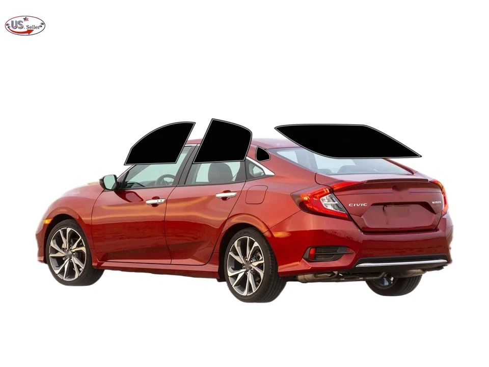Kit de película de tinte de ventana de 2 capas precortada personalizada computarizada para TODOS los Honda Civic sedán Foto 2 de 4