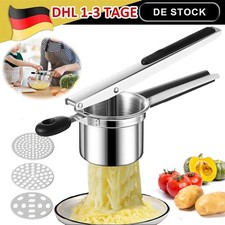 Kartoffelpresse Edelstahl Spätzlepresse Spaghettieis Nudelpresse& 3 Lochscheiben