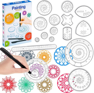 Spiral Art Gear Geometric Ruler Circle Template for Drawing Plastic Template Rul