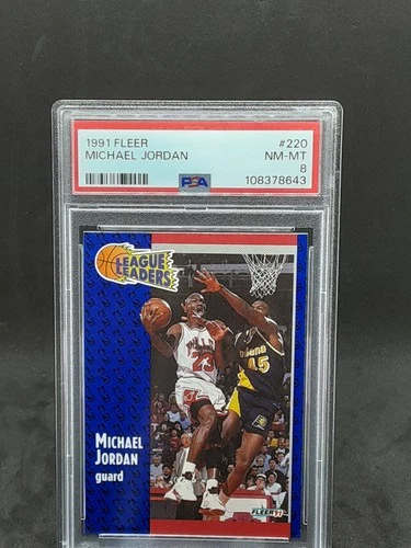 MICHAEL JORDAN 1991-92 FLEER #220 PSA NM-MT 8 BULLS QQ