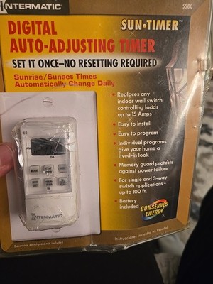Intermatic SS8C Digital Auto Adjusting Sun Timer Programmable 
