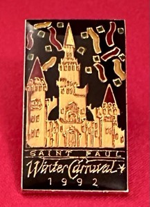 1992 Saint Paul Winter Carnival Enamel Lapel Pin Ice Palace Castle Minnesota