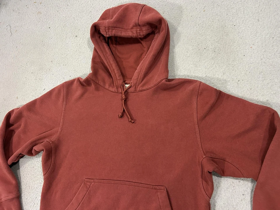 Sudadera con Capucha L.L.Bean Para Hombre Pequeña Roja Óxido Katahdin Iron Works Pullover Foto 2 de 4