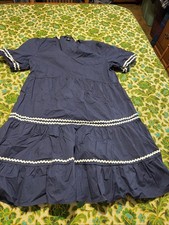 Womens Size Large Navy Blue Tiered Sundress By Cynthia Crowley