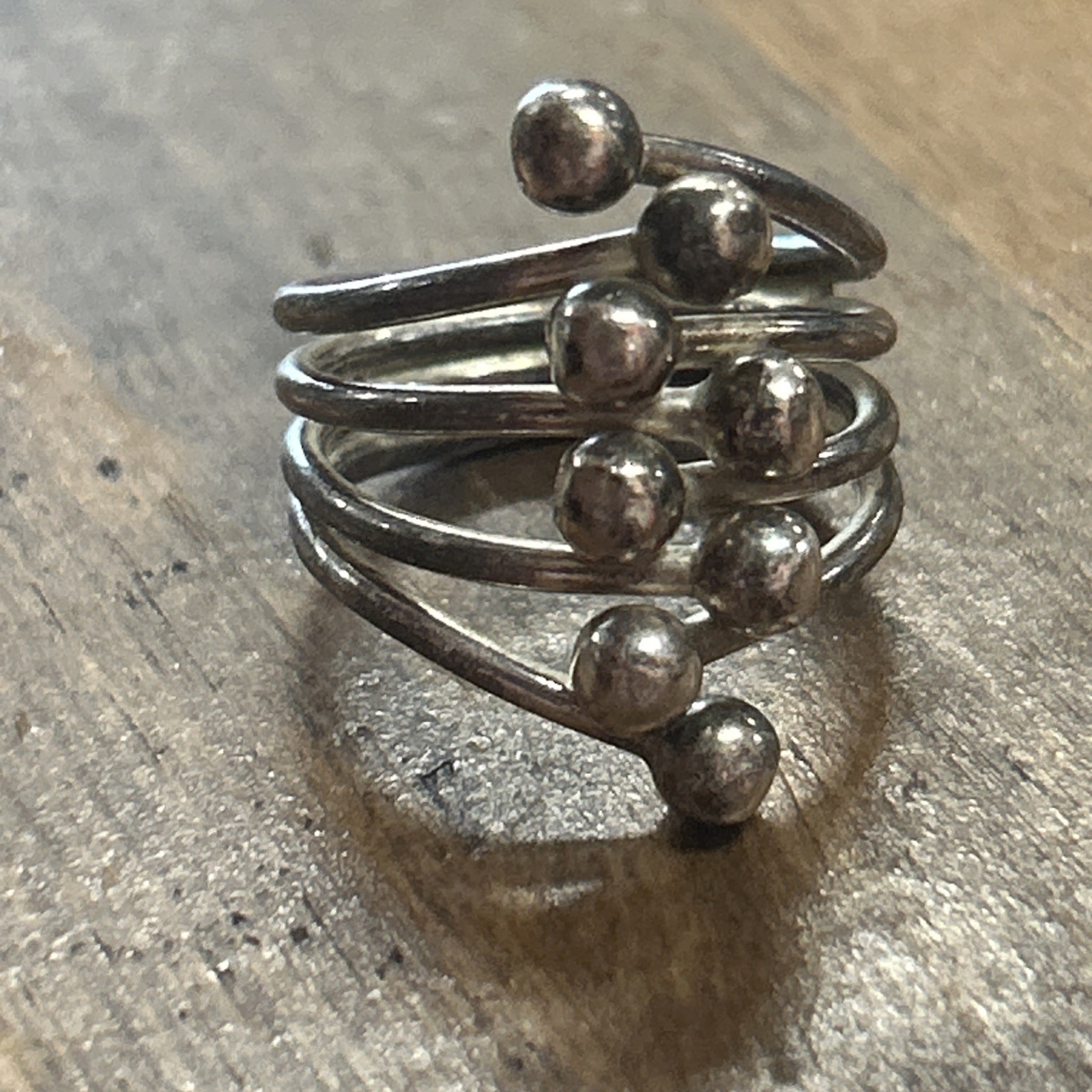 Sterling Silver Interlocking Ring Size 6.75 6.35 … - image 1