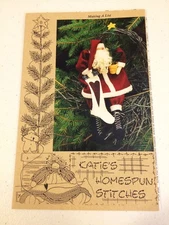 PATTERN Primitive SANTA Making A List DOLL & Stocking - Katie's Homespun 1998
