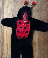 Infant/Toddler Halloween Costume Red Ladybug Size 12-24 Mo Plush Warm Hooded vtg