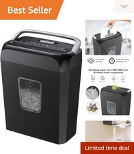 Paper Shredder for Home Use, 3.4 Gal Wastebasket, 6 Sheet Crosscut Paper Cred...