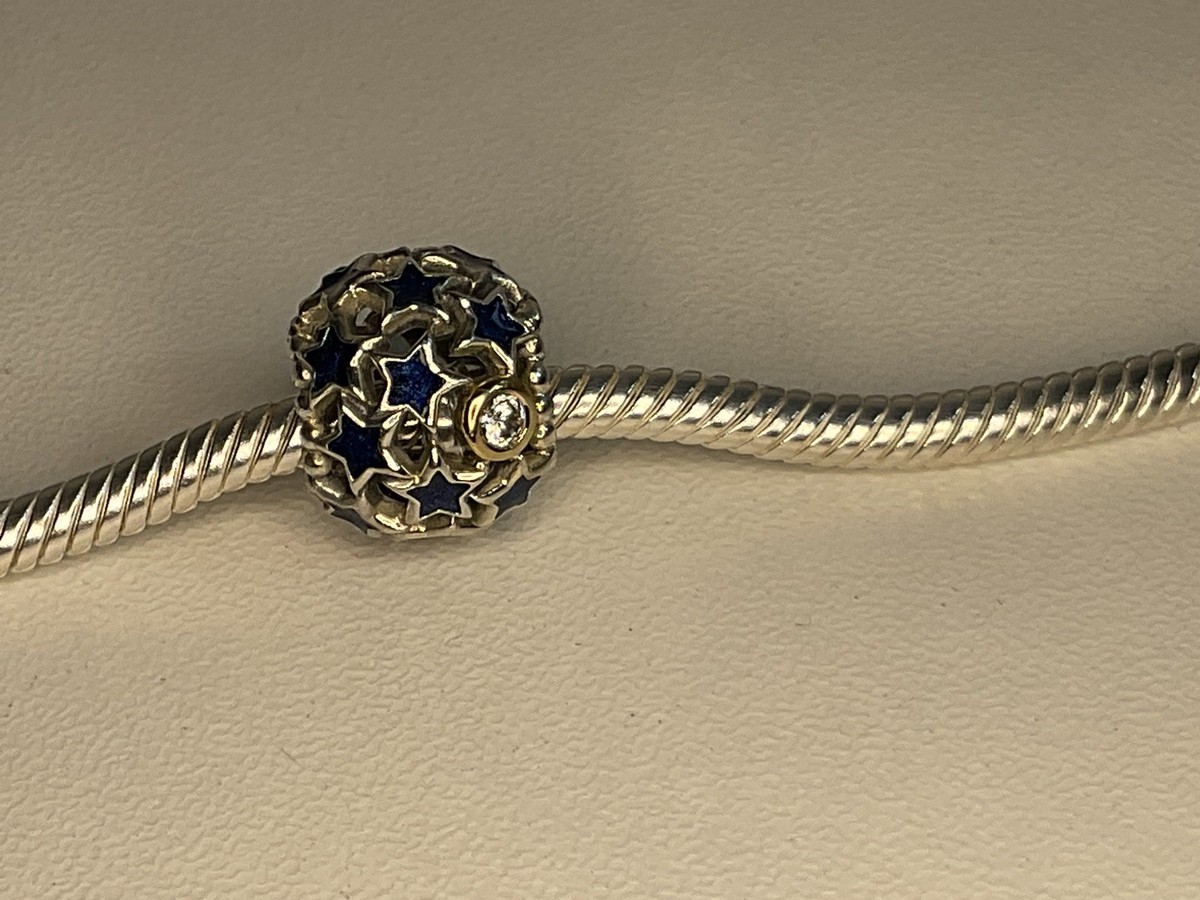 Pandora Two Toned Night Sky Charm Retired 14k Accent View 2