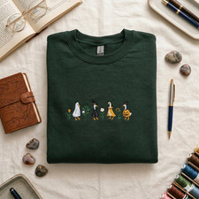 Silly Goose Embroidered Sweatshirt - Handmade - Unisex