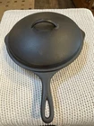 Wagner Double Arc Logo Antique Raised # 8 Chicken Fryer & Lid Cast Iron Restored