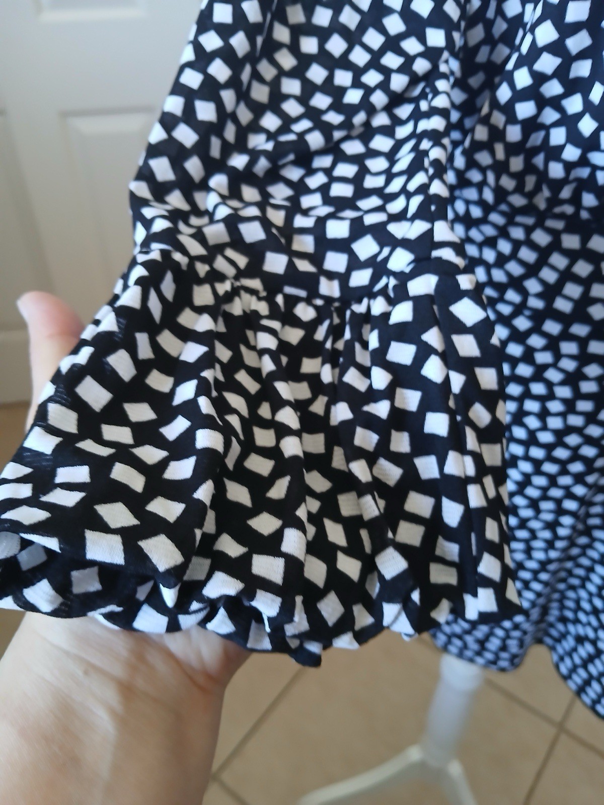 Style & Co Women's Blouse Squard Confeti Lined Top Babydoll Large Y2K 90’s