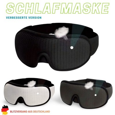 3D Schlafmaske Augenmaske Schlafbrille atmungsaktiv Herren Damen Reise 1x Gen2