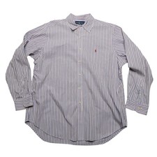 Ralph Lauren Shirt Mens 17 34/35 Multicolor Stripe Classic Fit Dress Shirt