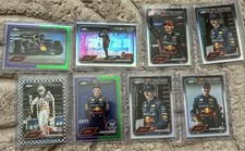 Max Verstappen 2023 Topps Chrome F1 Card Lot x8 Purple Green Refractor Inserts