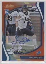 2021 Absolute Rookies Spectrum Orange Signatures 53/75 Sage Surratt Auto 03o8