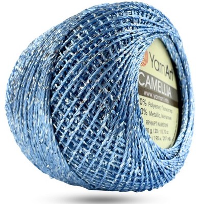 Yarnart Camellia Metallic Shimmer Fine Yarn - 70% Polyester, 30% Metallic, 192m,