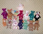 Mixed Lot 15 Vintage Beanie Baby Bears Princess Di Millennium Kicks Halo Glory