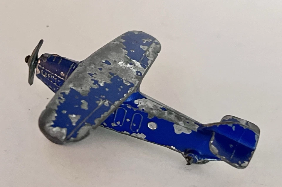 1930's VINTAGE BARCLAY/KANSAS TOY MONOPLANE - SLUSH-MOLD- G/VG OLD TOY AIRPLANE - Image 3 of 4