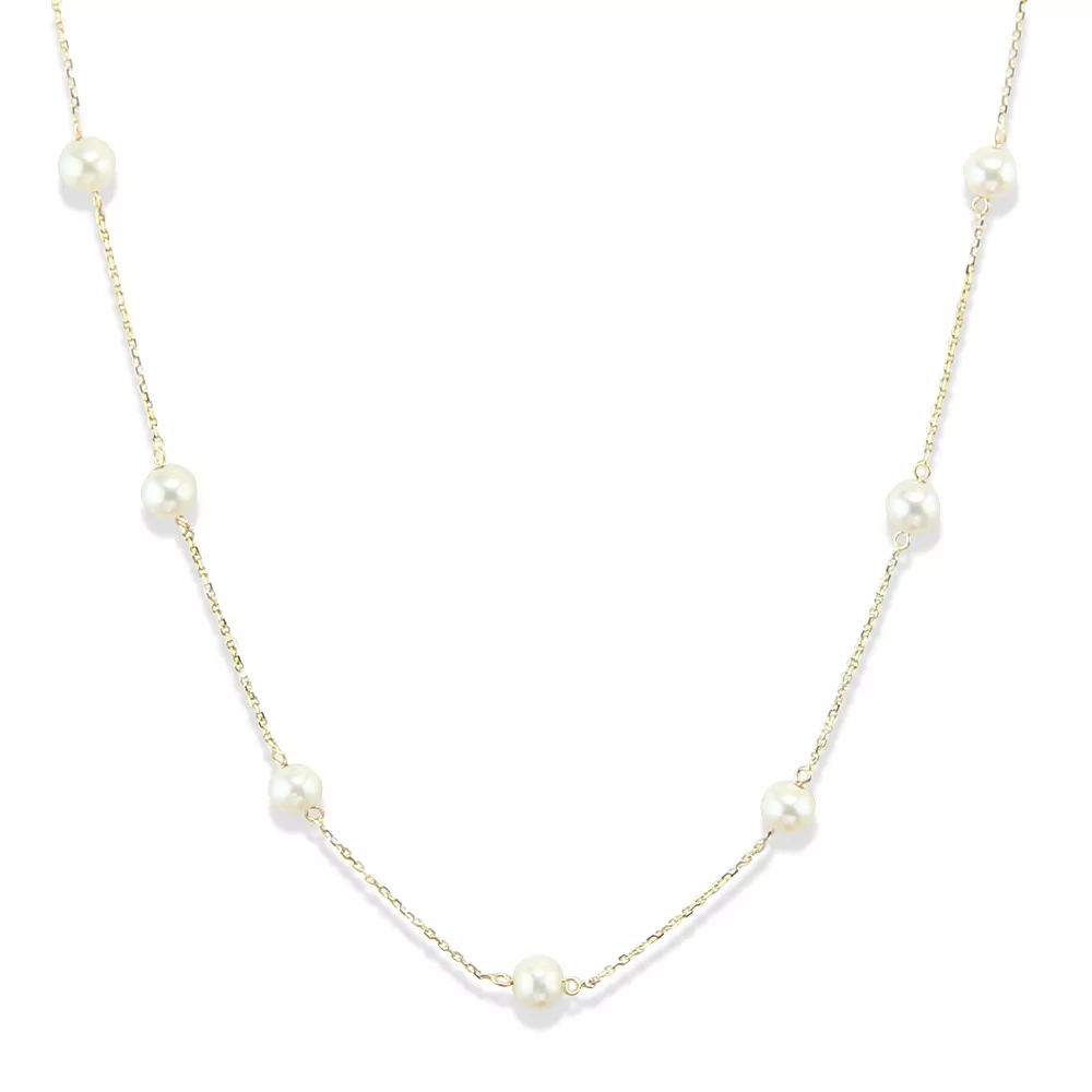 Tin cup pearl necklace outlet yellow gold