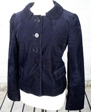 J. Crew Vintage Corduroy Peplum Jacket Blazer Womens 6 Small Navy Blue Stretch