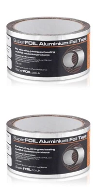 2x SuperFOIL Aluminium Joining Securing Sealing Insulation Foil Tape 50mm x 30m