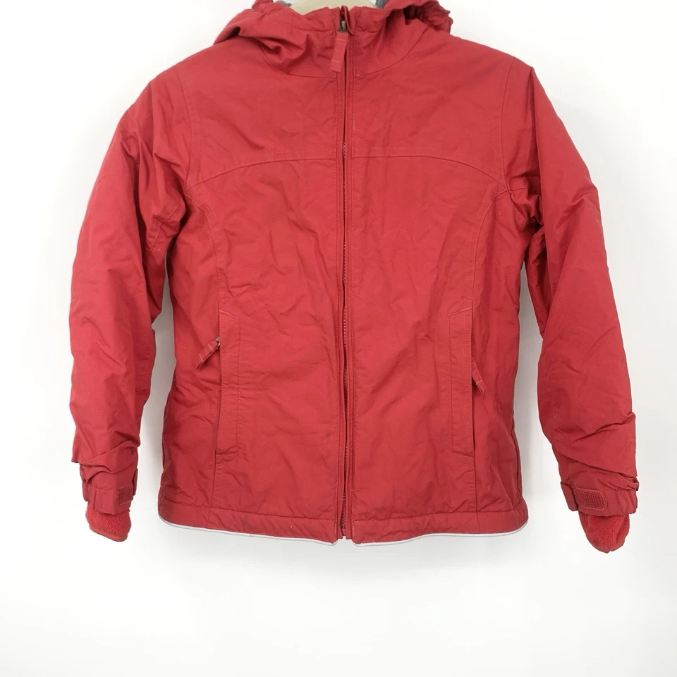Lands End Youth Kids Size Small 7+ 8+ Jacket Squall Waterproof Coat Red Lined - Image 2 of 4