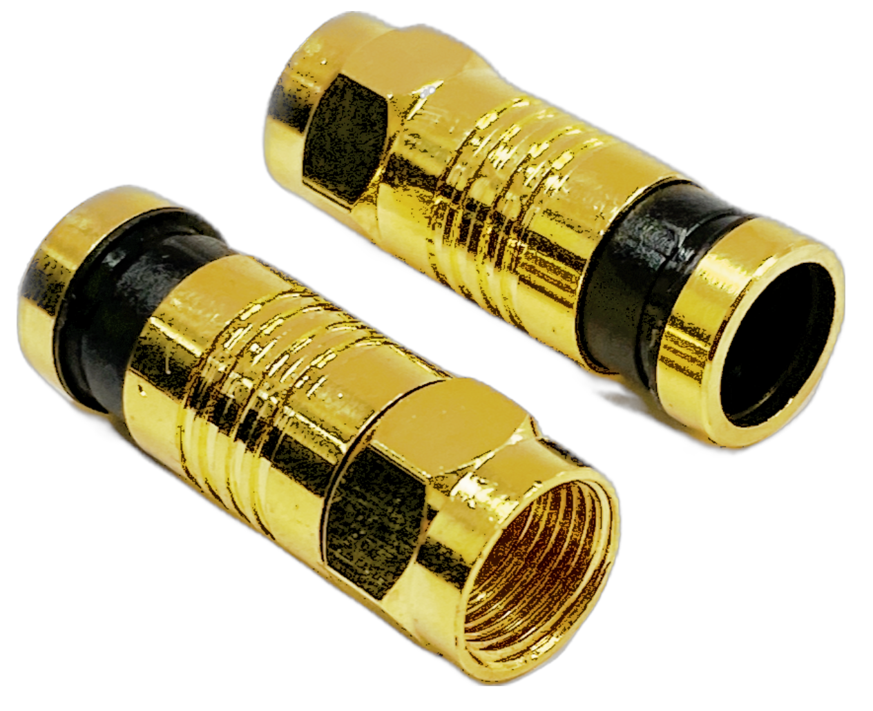 10 x Auline Gold F Plug Connector Male Compression Plug for RG6 WF100 Cable